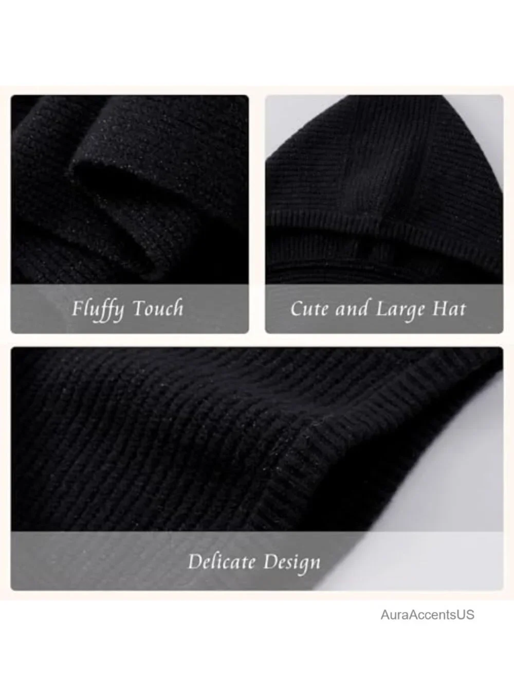 Warm Winter Hooded Scarf Hat Set for Women 2-in-1 Knitted Neck Gaiter
